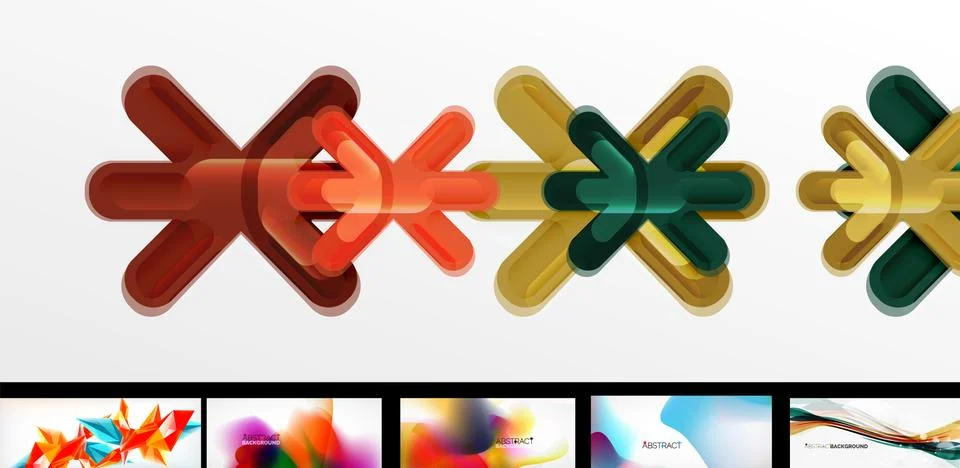 Set of vector geometric posters and backgrounds Stock Illustration