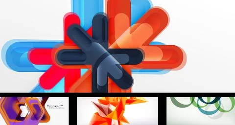 Set of vector geometric posters and backgrounds Illustrazione stock