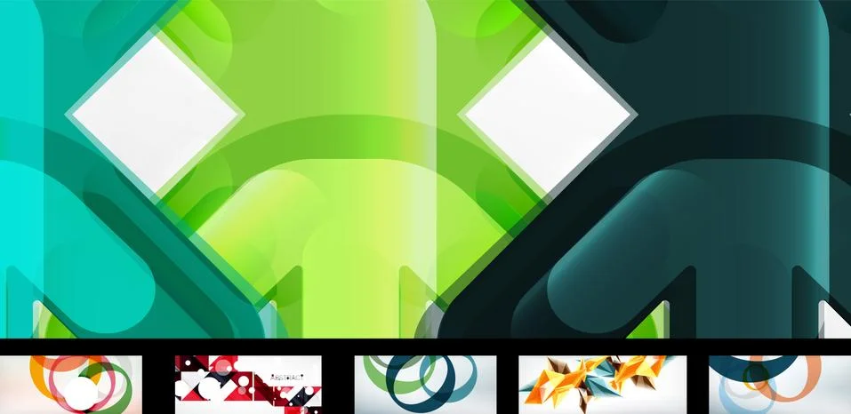 Set of vector geometric posters and backgrounds Illustrazione stock