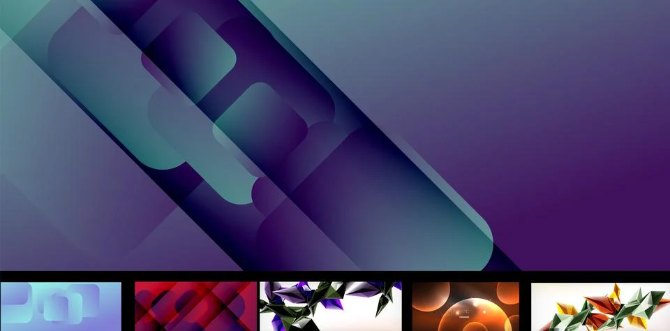Set of vector geometric posters and backgrounds イラスト素材