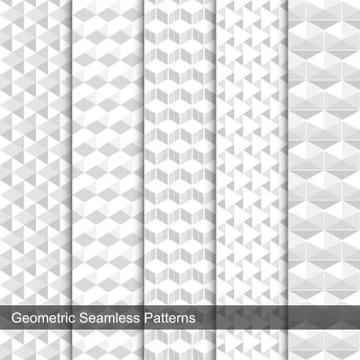 Set of vector geometric seamless patterns. Stock Illustration