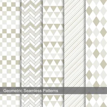Set of vector geometric seamless patterns. 스톡 일러스트