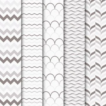 Set of vector geometric seamless patterns. 스톡 일러스트