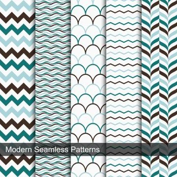 Set of vector geometric seamless patterns Illustrazione stock