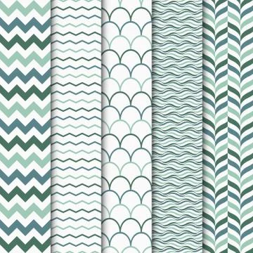 Set of vector geometric seamless patterns イラスト素材