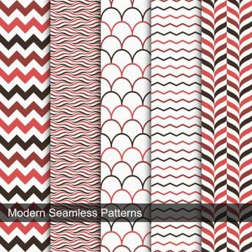 Set of vector geometric seamless patterns Иллюстрация