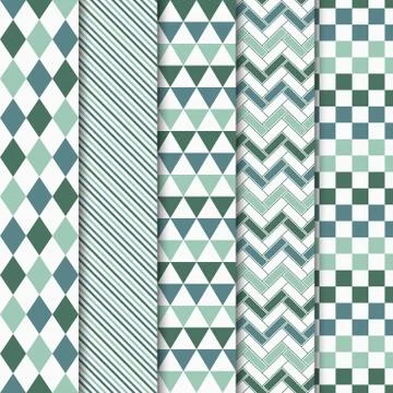 Set of vector geometric seamless patterns Illustrazione stock