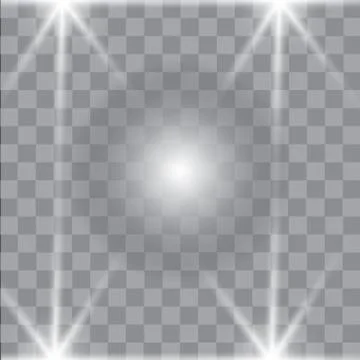 Set of Vector glowing light effect stars bursts with sparkles on transparent bac Stock-Illustration