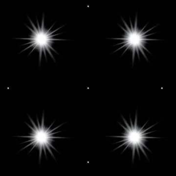 Set of Vector glowing light effect stars bursts with sparkles on transparent bac Stock Illustration