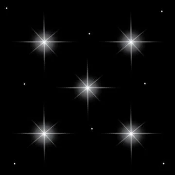 Set of Vector glowing light effect stars bursts with sparkles on transparent bac Illustrazione stock