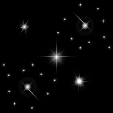 Set of Vector glowing light effect stars bursts with sparkles on transparent bac Stock Illustration