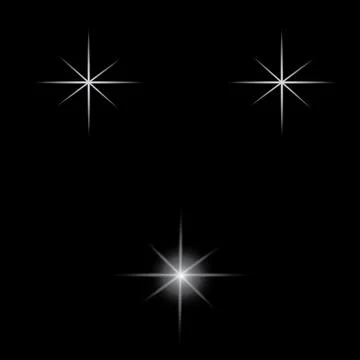 Set of Vector glowing light effect stars bursts with sparkles on transparent bac Stock Illustration