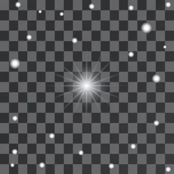 Set of Vector glowing light effect stars bursts with sparkles on transparent bac Stock Illustration