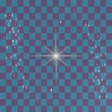 Set of Vector glowing light effect stars bursts with sparkles on transparent bac Stock Illustration