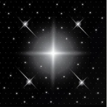 Set of Vector glowing light effect stars bursts with sparkles on transparent bac Stock Illustration