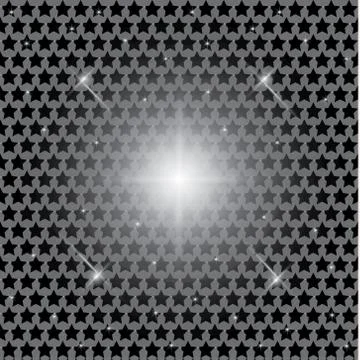 Set of Vector glowing light effect stars bursts with sparkles on transparent bac Stock Illustration