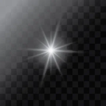 Set of Vector glowing light effect stars bursts with sparkles on transparent bac Stock Illustration