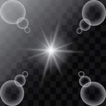 Set of Vector glowing light effect stars bursts with sparkles on transparent bac Stock Illustration