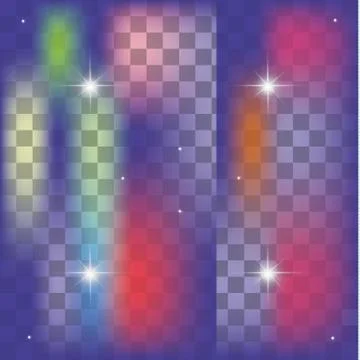 Set of Vector glowing light effect stars bursts with sparkles on transparent bac Stock Illustration