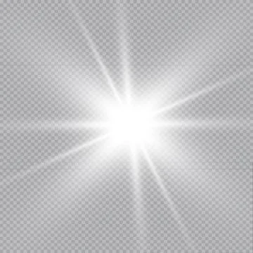 Set of Vector glowing light effect stars bursts with sparkles on transparent bac Stock Illustration