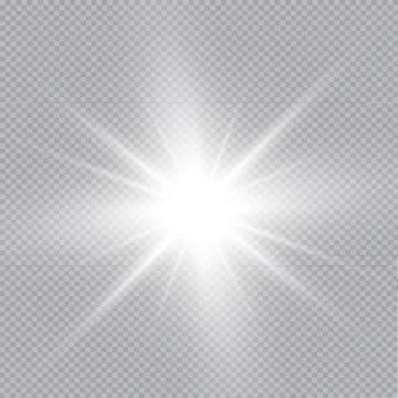 Set of Vector glowing light effect stars bursts with sparkles on transparent bac Stock Illustration