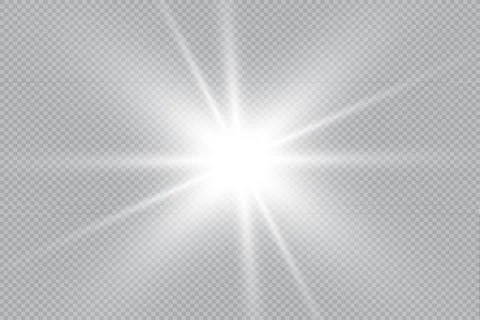 Set of Vector glowing light effect stars bursts with sparkles on transparent bac Stock Illustration