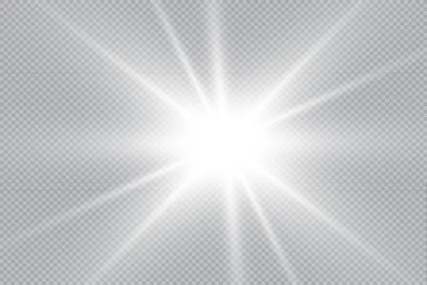 Set of Vector glowing light effect stars bursts with sparkles on transparent bac Stock Illustration