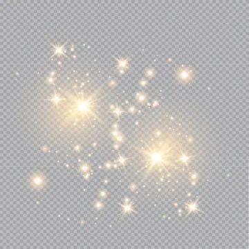 Set of Vector glowing light effect stars bursts with sparkles on transparent bac Stock Illustration