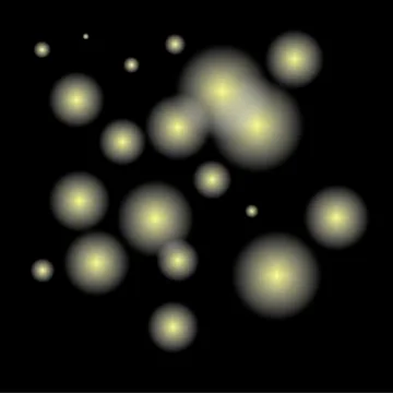 Set of Vector glowing light effect stars bursts on black background. Stock Illustration