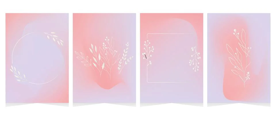 Set of vector gradient backgrounds. In pinkish-blue tones with soft イラスト素材