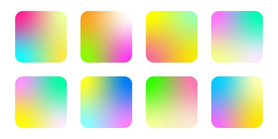 Set of vector gradient color app icon backgrounds 스톡 일러스트
