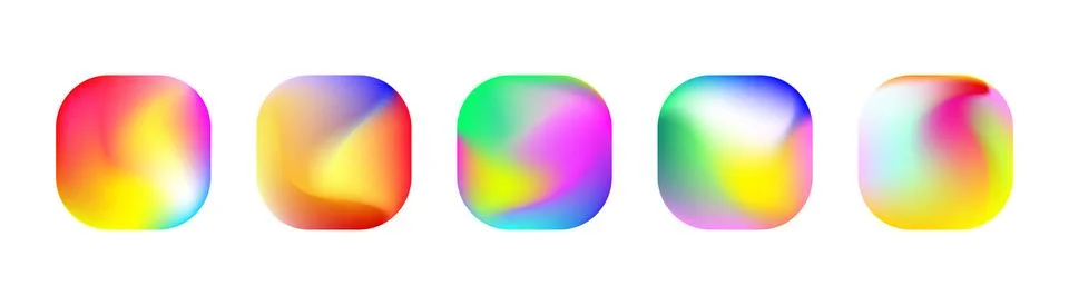 Set of vector gradient color app icon backgrounds Stock Illustration