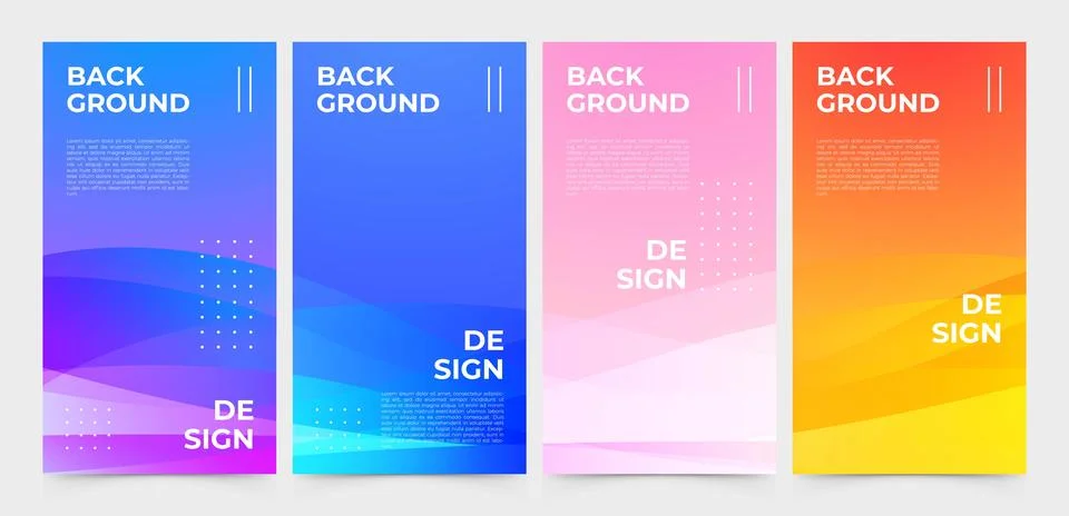 Set of Vector Gradient Colorful Background Stock Illustration