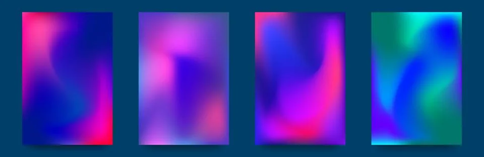 Set of vector gradients in blue tones. For covers, wallpapers, branding and Stock Illustration