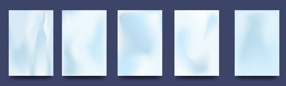 Set of vector gradients in light, cold colors. For covers, wallpapers, branding Stock-Illustration