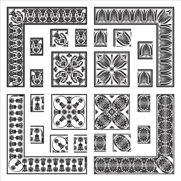 Set of vector greek borders Stock-Illustration