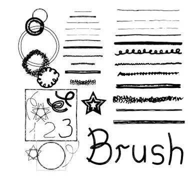 Set of vector grunge brushes. Abstract hand drawn ink strokes Stock Illustration