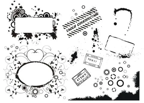 Set of vector grunge elements Illustrazione stock