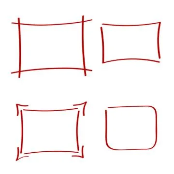 Set of vector grunge frame brush strokes Illustrazione stock