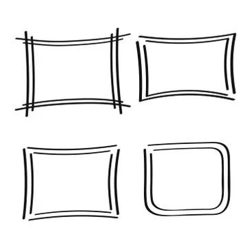 Set of vector grunge frame brush strokes Stock Illustration
