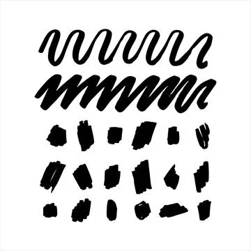 Set of vector grungy graphite pencil art brushes. Stock Illustration