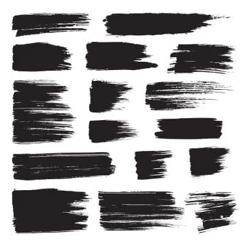 Set of vector hadnpainted brush strokes. 스톡 일러스트