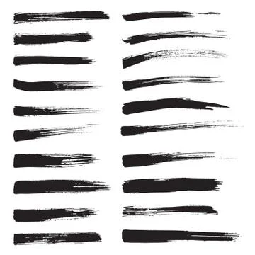 Set of vector hadnpainted brush strokes. Stock Illustration