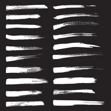 Set of vector hadnpainted brush strokes. Stock Illustration