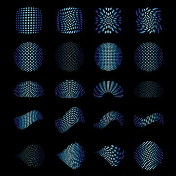 Set of vector halftone elements.Vector illustration. Illustrazione stock