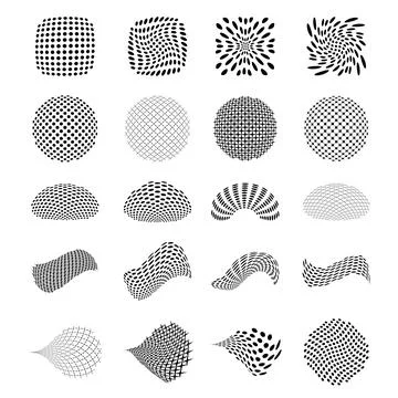 Set of vector halftone elements.Vector illustration. Illustrazione stock