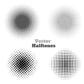 Set of Vector Halftones Stock Illustration