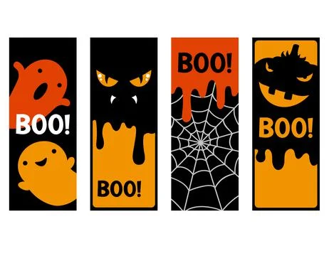 Set of vector Halloween gift tag, card, badge, sticker. Elements for Hallowee 스톡 일러스트