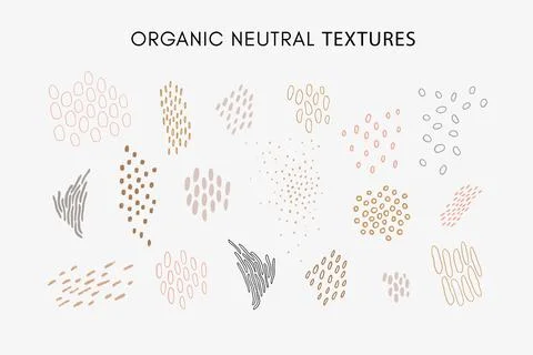 Set of vector hand drawn abstract irregular organic textures. イラスト素材