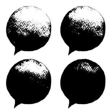 Set of vector hand drawn speech bubbles. Stock Illustration